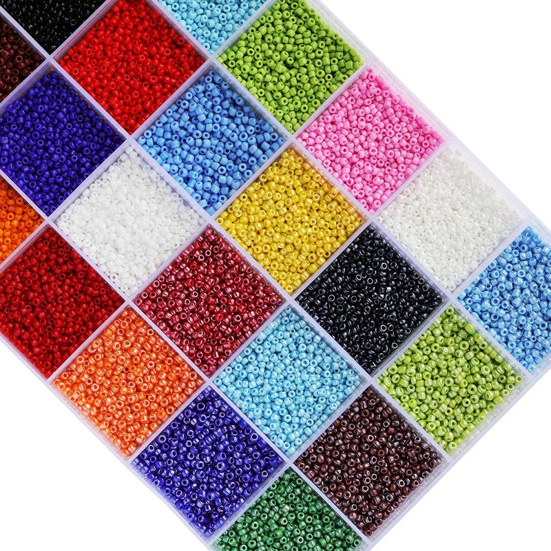 Bala&Fillic Size 2mm 12/0 Glass Seed Beads About 20000pcs in Box 24 Multicolor Assortment Opaque Colors Small Seed Beads for for Jewelry Making (850pcs/Color, 24 Colors) - Image 2